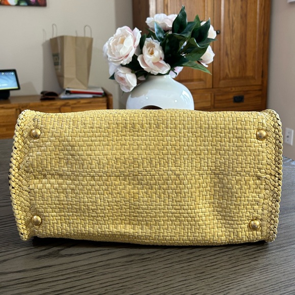 Prada Madras Woven and Leather Tote Bag - Picture 6 of 16